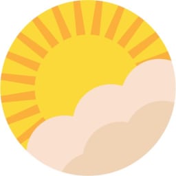 Friends and Neighbors logo of sun rising through fog