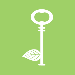 Preservation Houston key logo on green background