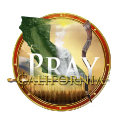 Partner with PRAY CALIFORNIA - 100 % for PRAY CALIFORNIA logo