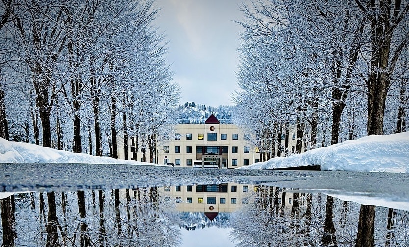 The IUJ Campus sits at the foot of the majestic Mt. Hakkai of EchigoSansan in Niigata prefecture, Snow Country Japan.