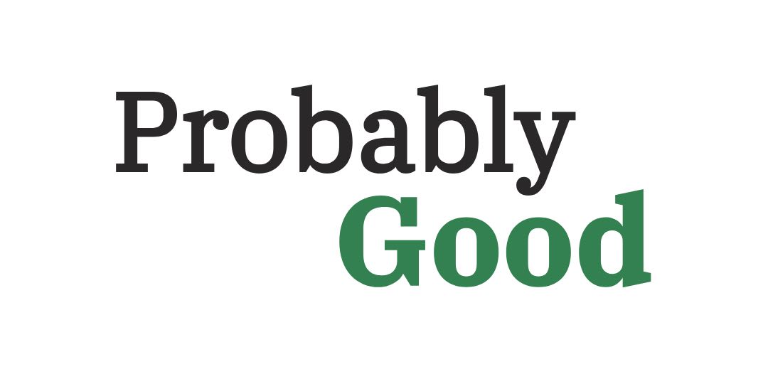 Probably Good's logo, featuring the name of the org.