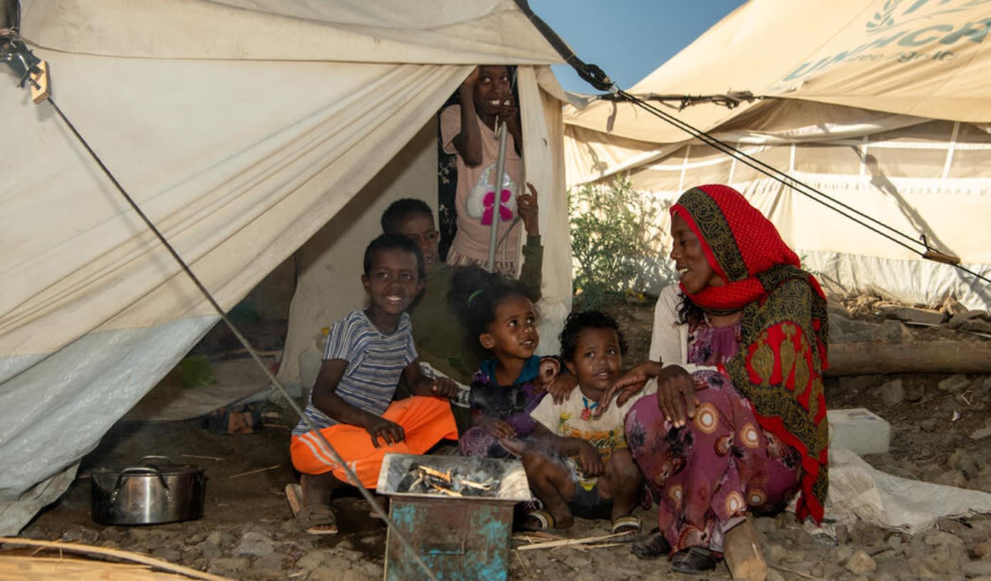 Refugee family