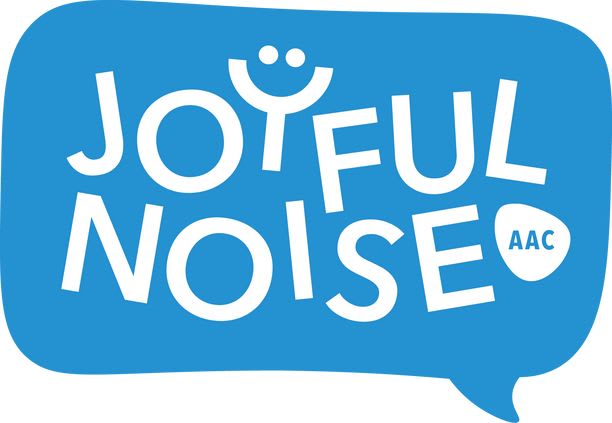 Blue chat bubble with Joyful Noise AAC written inside