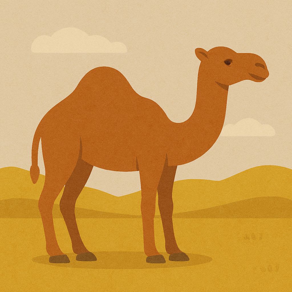 CaML logo: an illustrated camel standing on a sand dune