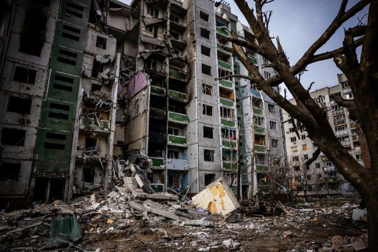 Aftermath of Russian missile strike in Ukraine