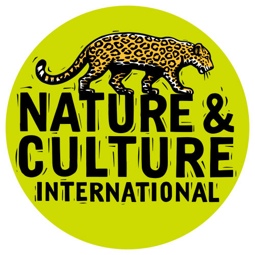 Nature and Culture's social icon - "Nature and Culture International" and a jaguar graphic logo overlaid on a bright green background..