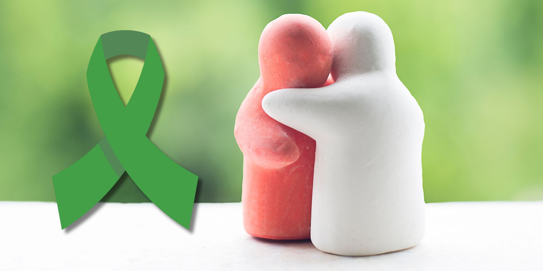Green Ribbon for Superficial Siderosis and caring hug