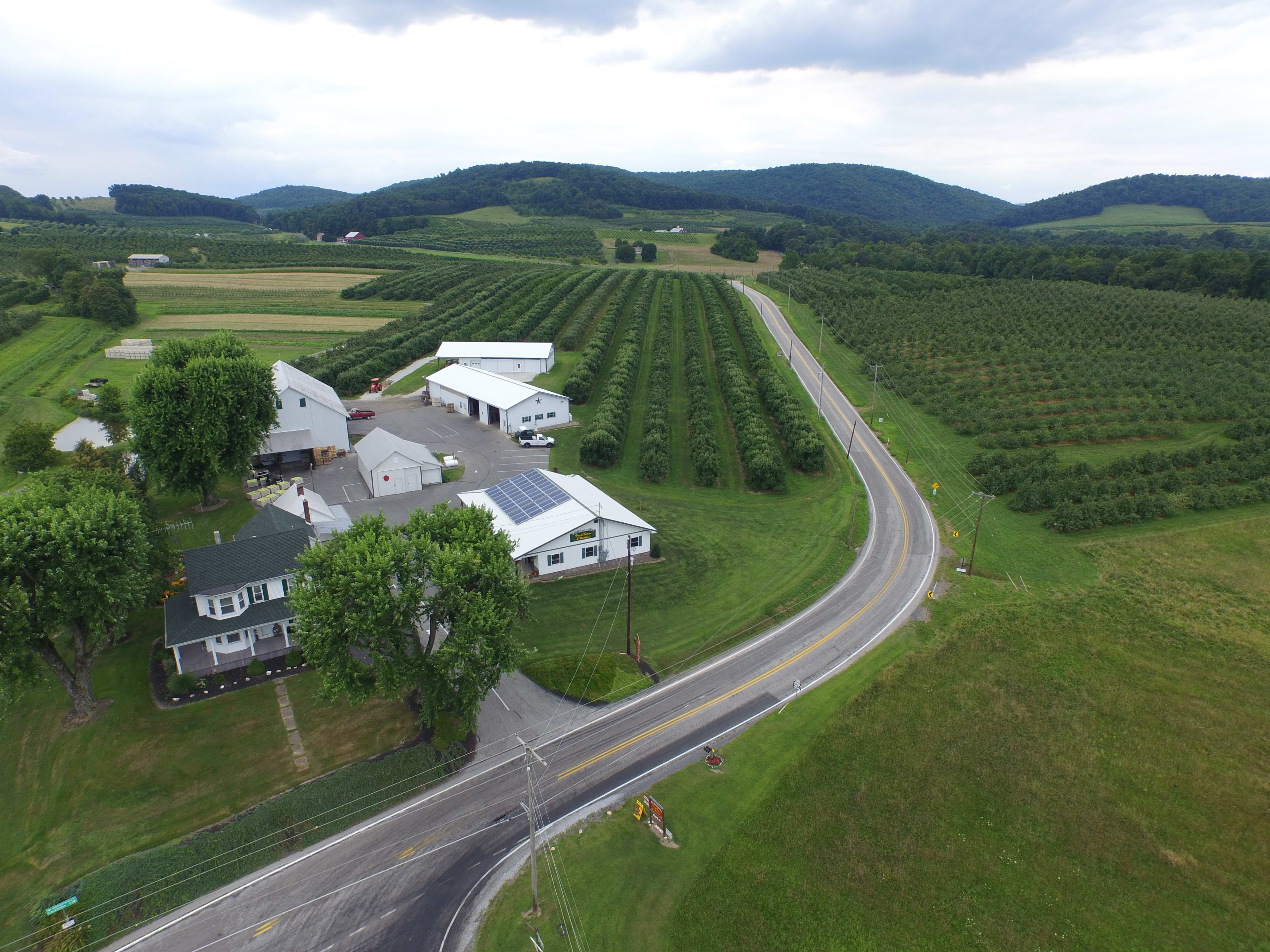 A small family farm, including its orchards, in the South Mountain Fruit Belt of Adams County, Pennsylvania.