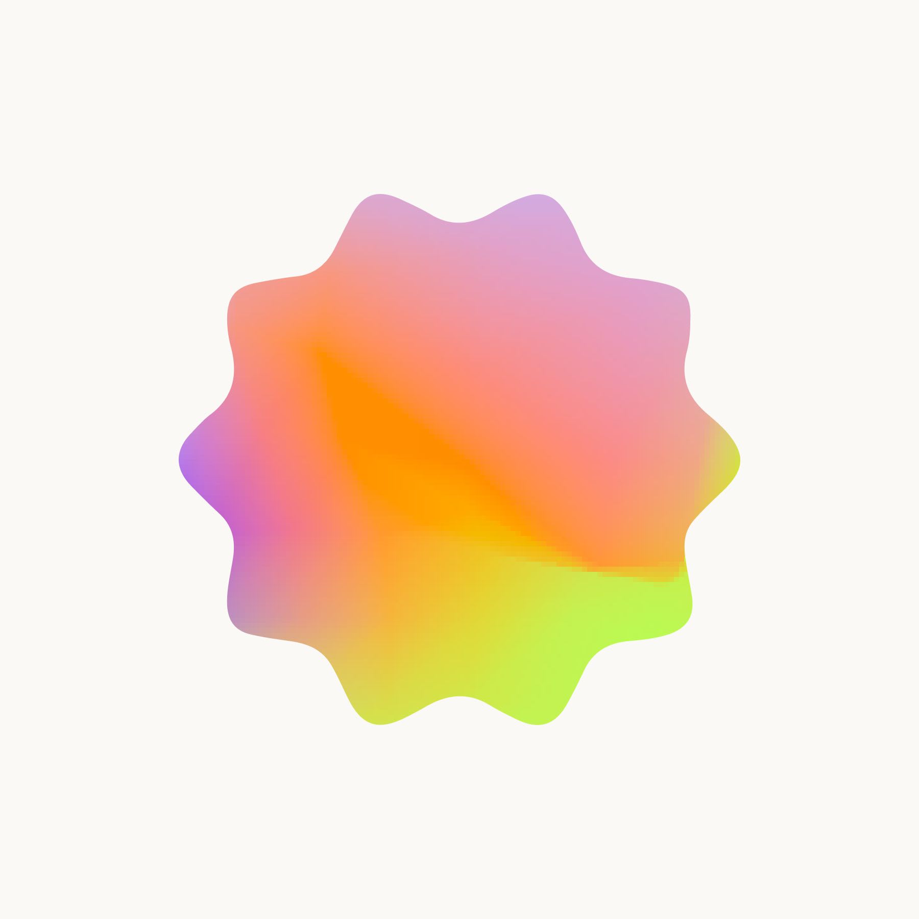 Our profile picture shows an image of our green and purple graphic logo against an off-white background.