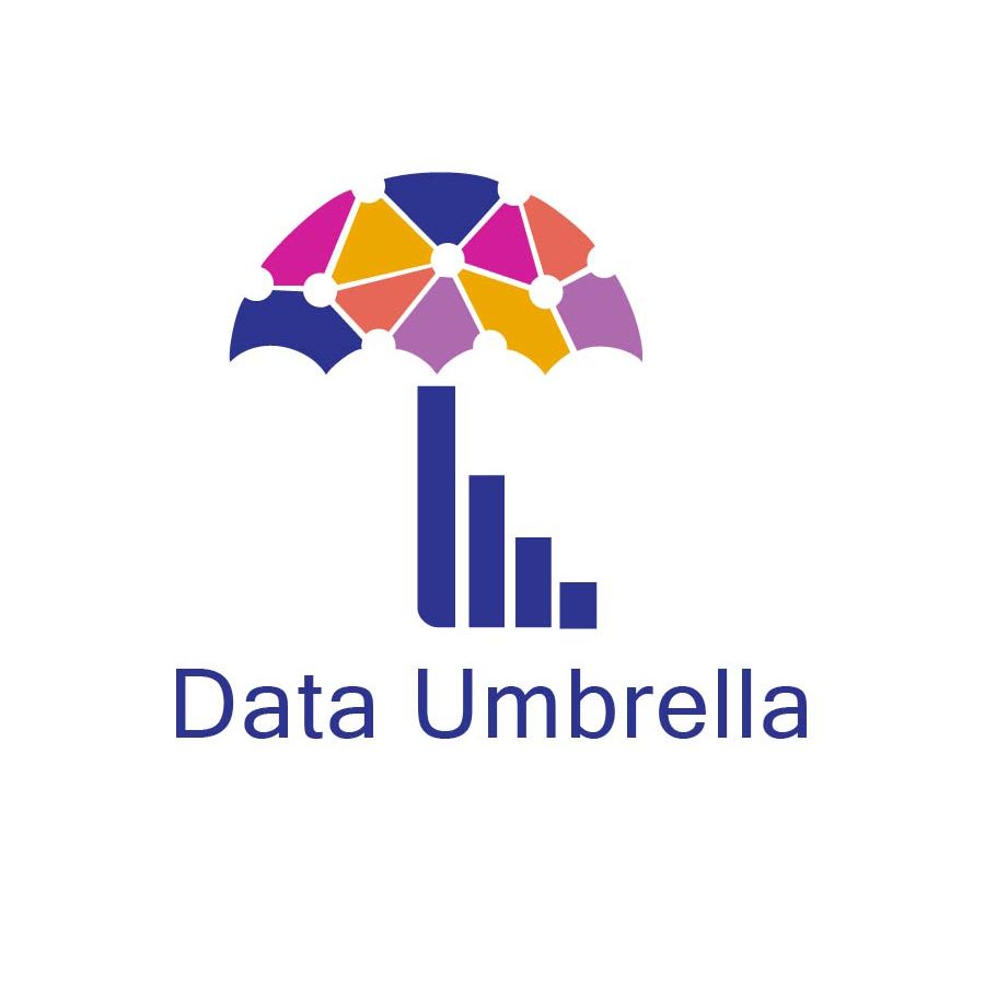 multi-colored umbrella with a base that is a histogram