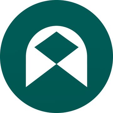 Stylized initial letter A in white for AHADI in green background