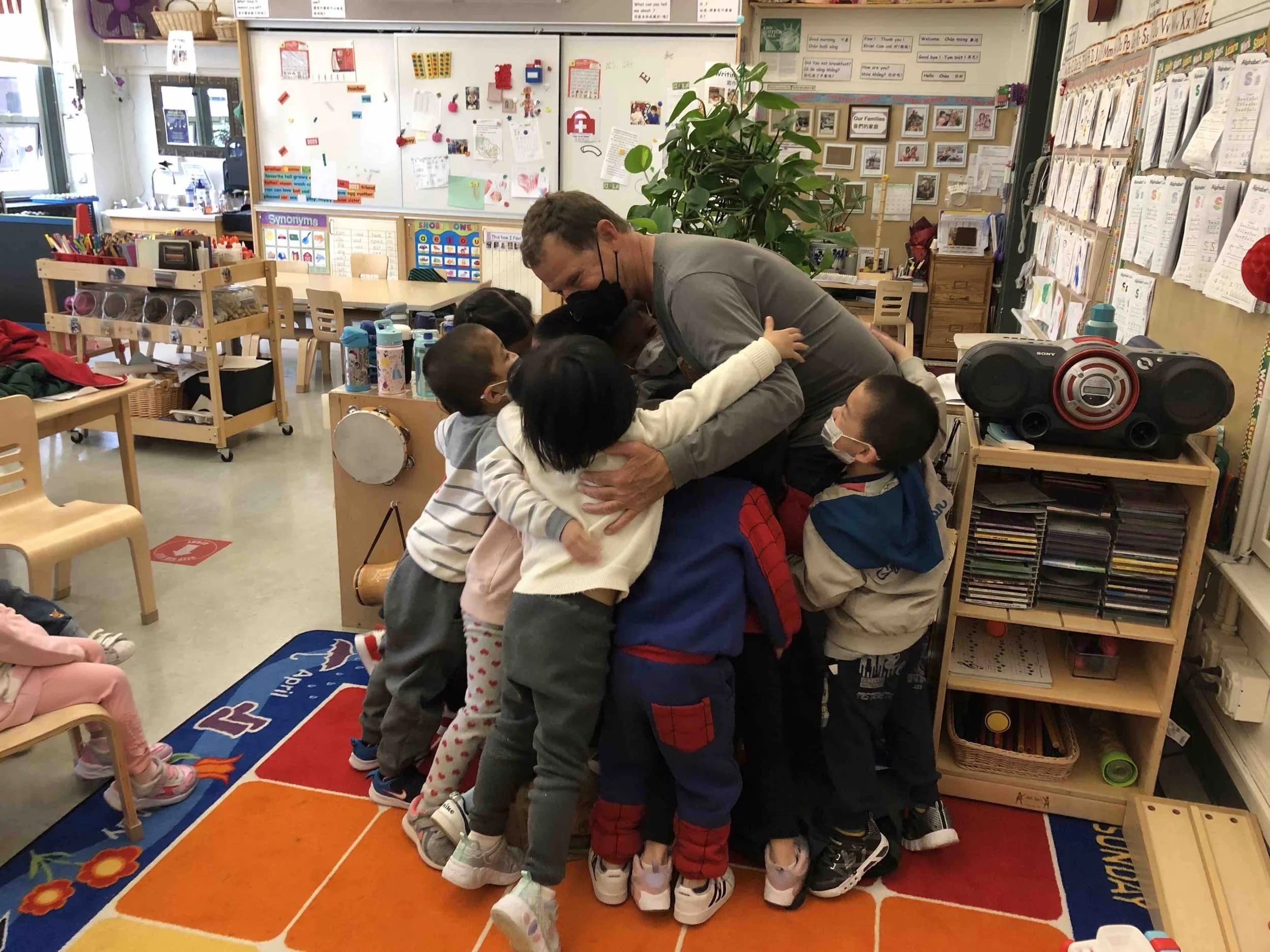 A Music Is First! teaching artist with students