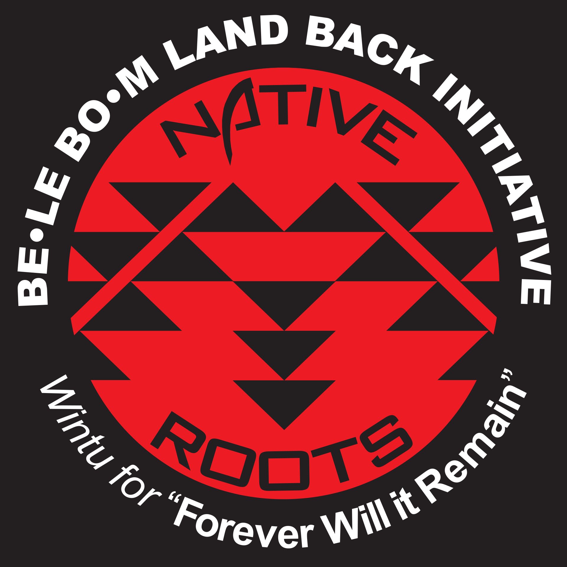 "Native Roots" and a basket design sit within a red circle with the words "Counter Hegemonic Taskforce" in white in an outer circle.