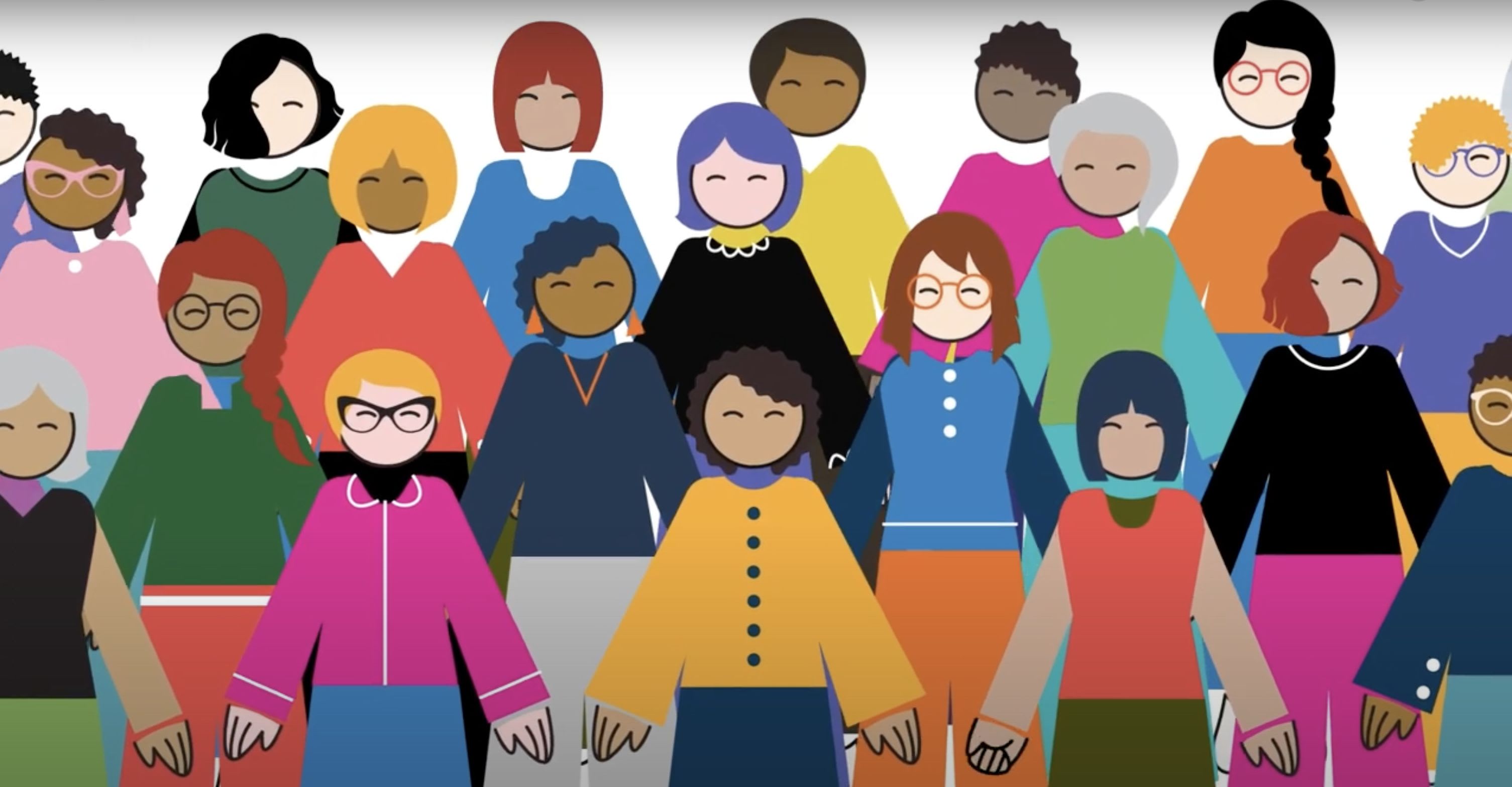 group of diverse women together