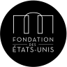 Logo: Black background with simple white logo. Single line art building outline with the words Fondation des Etats-Unis below.