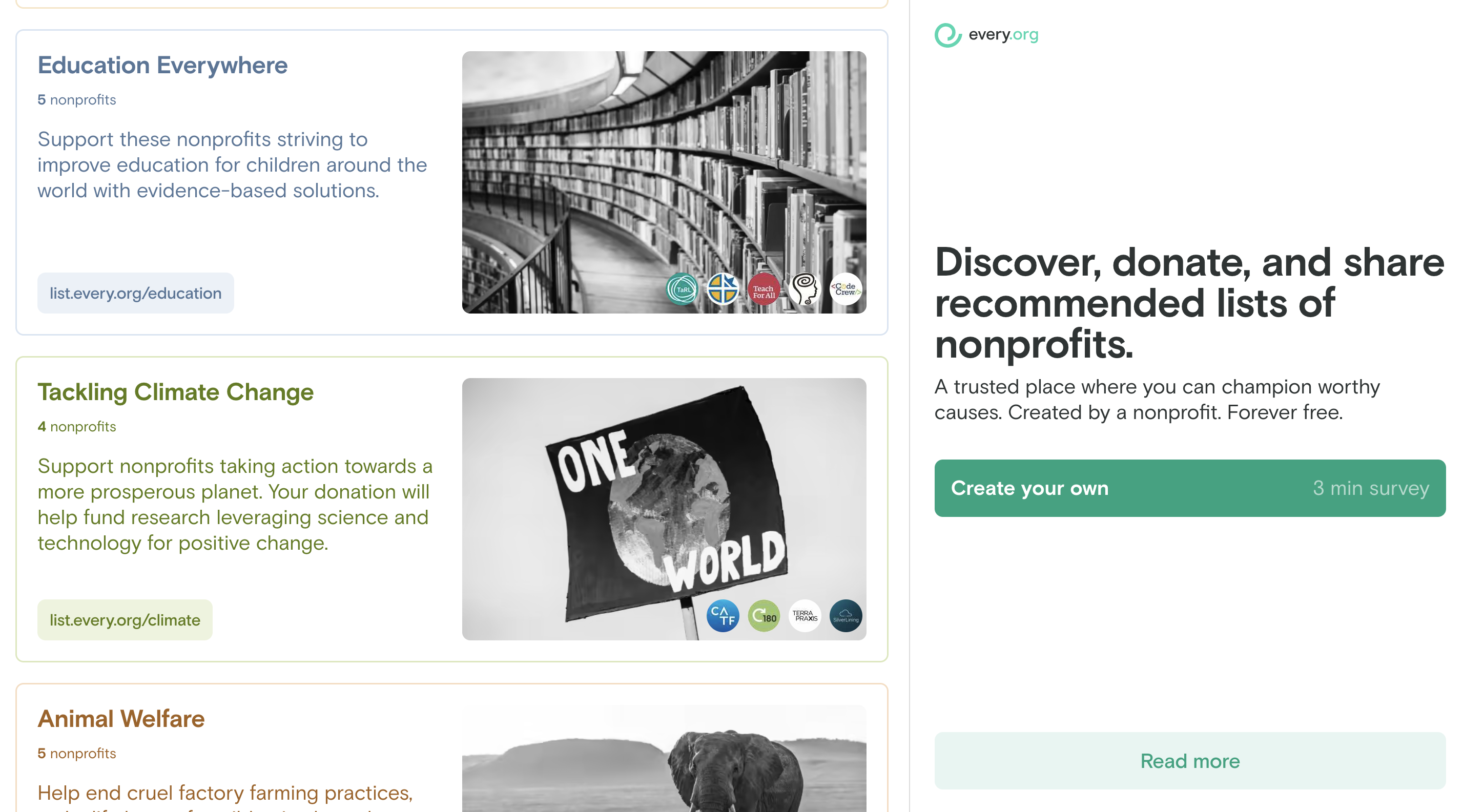 Screenshot of website