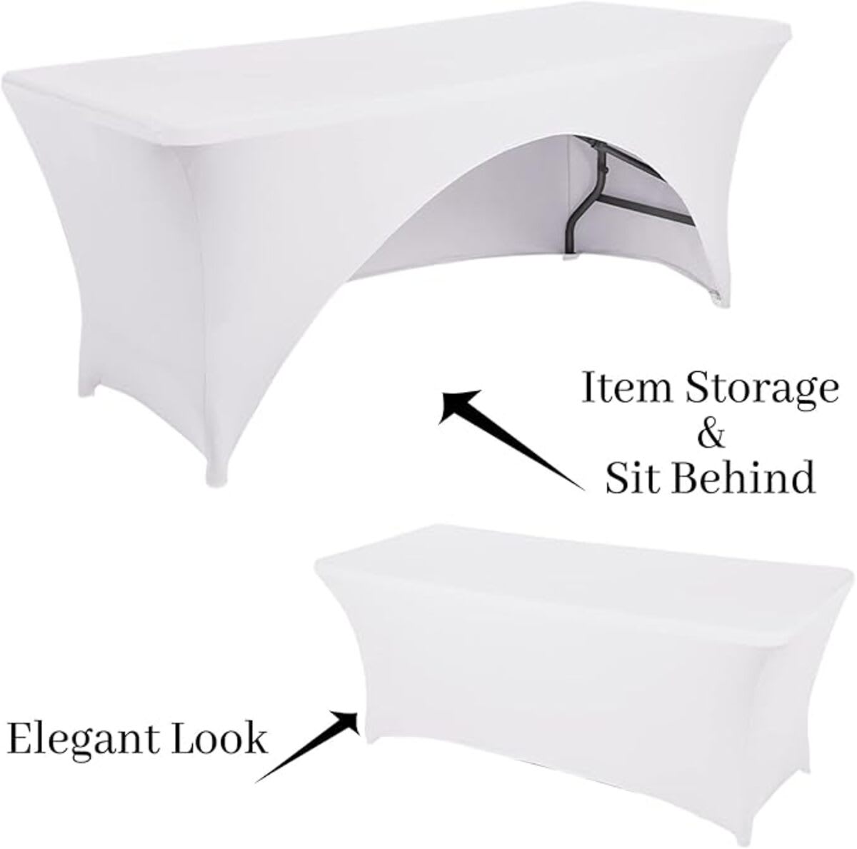 4ft Black Spandex Tablecloth Rental - Image 2