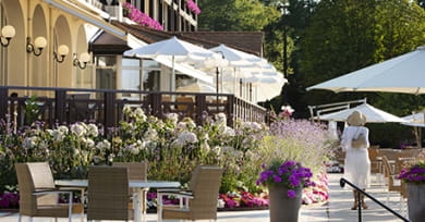 terrasse de l'hôtel ermitage