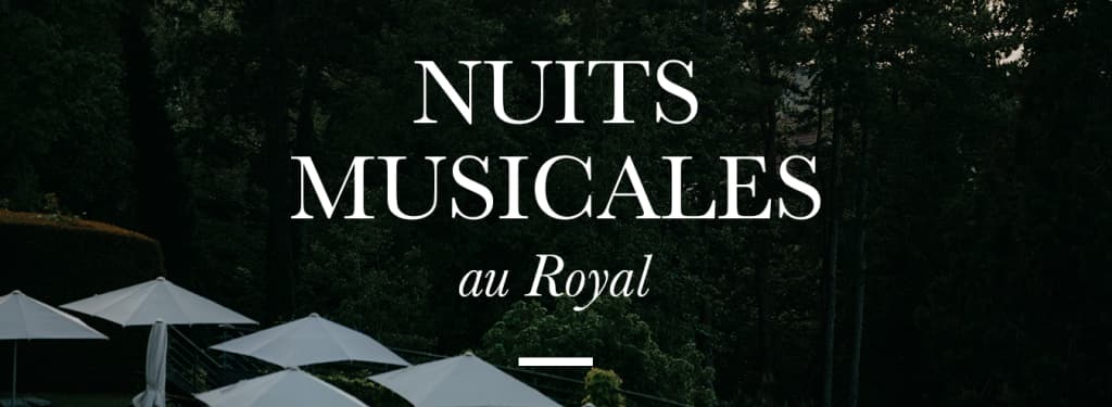 Hôtel Royal, 5 étoiles à Evian - Terrasse avec parasol de nuit, Nuits Musicales