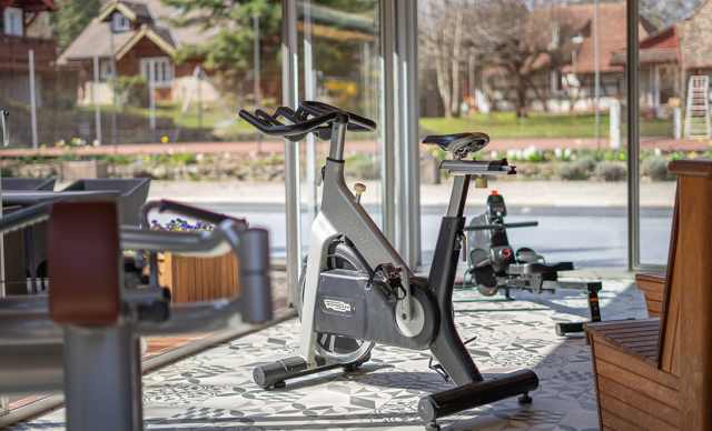 Hôtel La Verniaz, 4 étoiles à Evian - Salle vitrée de fitness dans l'hôtel proche de la piscine