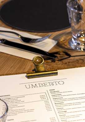 Aperçu de la carte du restaurant Umberto du Casino d'Evian
