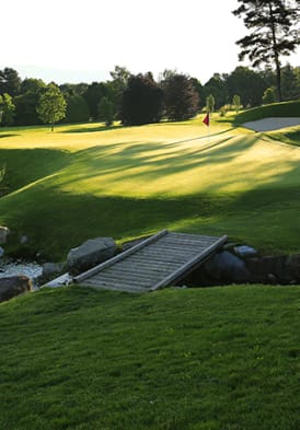 Vue du green trous numéro 16 Evian Resort Golf Club