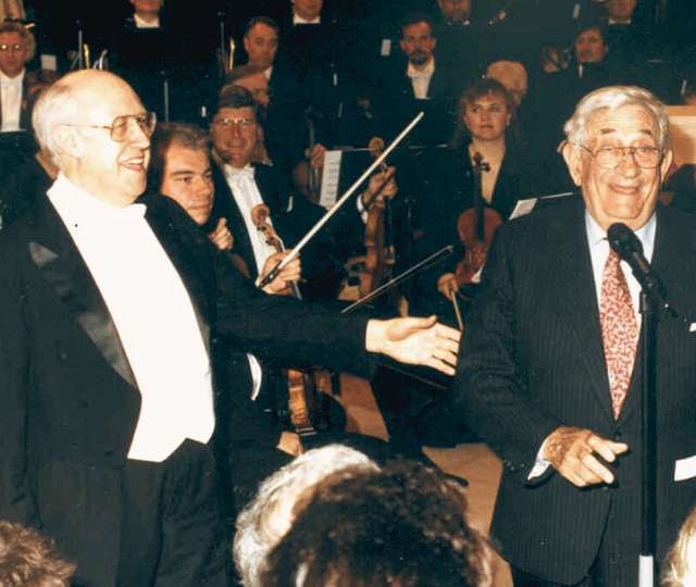 Les Mélèzes, salles de spectacles à Evian - Riboud et Rostropovich lors d'un concert à la Grange au Lac