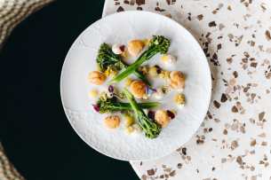 Hôtel Ermitage, 4 étoiles à Evian - Plat d'automne du restaurant La Table Noix de st jacques