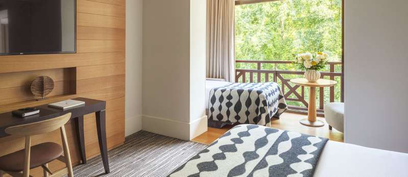 Hôtel Ermitage, 4 étoiles à Evian - Chambre avec lit double, lit simple Tv vue Sud