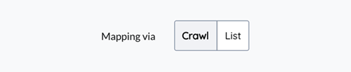 A mapping switch element with the crawl page mapping setting selected.
