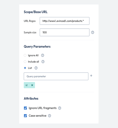 Grouping rules panel that shows grouping options, In this case by the query parameter "id"