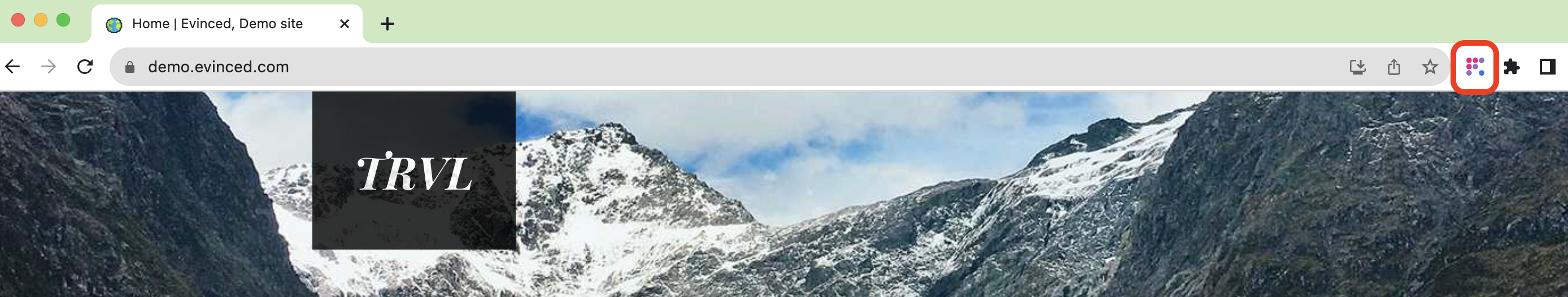Chrome browser with the Evinced Web Flow Analyzer extension