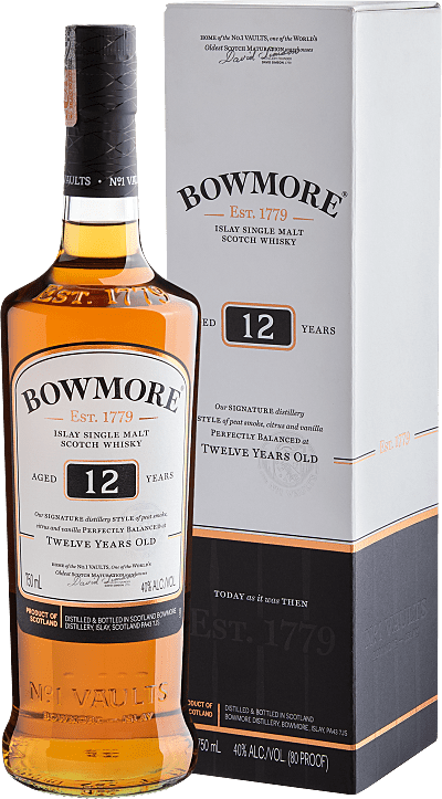 Bowmore 12 Years Old Islay Single Malt Scotch Whisky - 750 mL