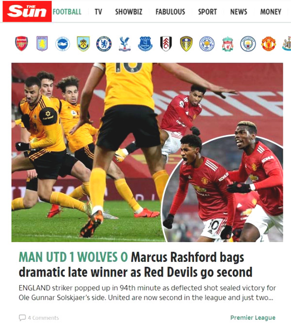 MU Lower Wolves 90 + 3 minutes: Leopard him praise Rashford, racing Liverpool championship