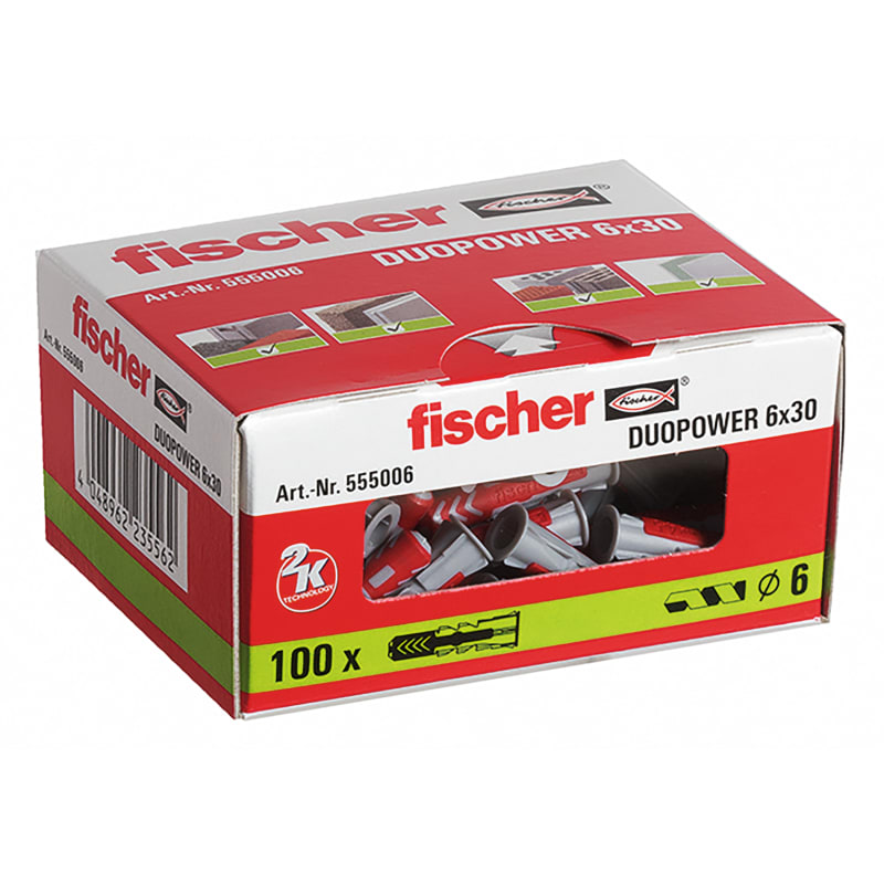 Fischer DuoPower 6 x 50 (100 pcs.), På lager