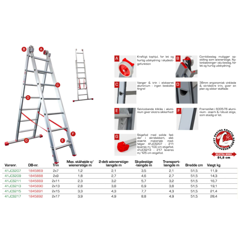 JUMBO Super Proff, 2-delt, 2x11 trin/5,7 m | |