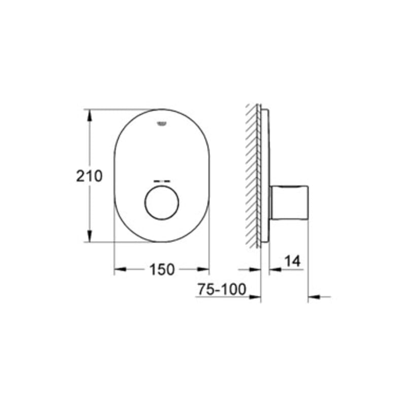 Grohe GRT 3000 Cosmo termostat centr. 722308104 | AO.dk