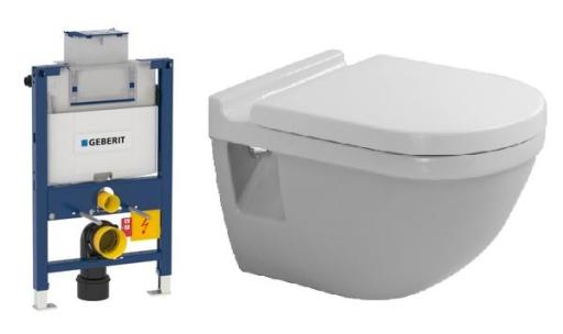 Köp Komplett paket m/Geberit Omega 82 cistern, Duravit Starck 3 toalett och sits med softclose - Utan tryckknapp