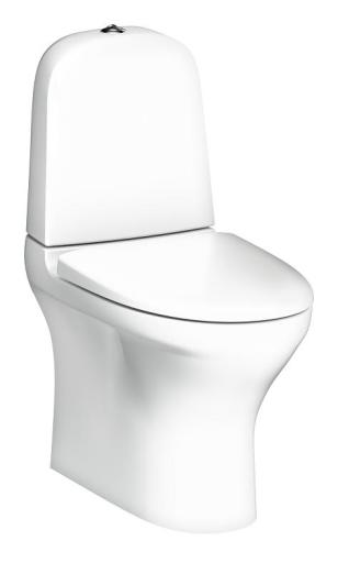 Köp Gustavsberg Estetic 8300 golvstående toalett, p-lås, för limning, m/hygienic flush, ceramicplus samt soft close & quick release sits - Matt vit