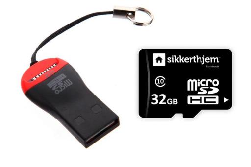 Köp Sikkerthjem 32GB microSD minneskort + usb adapter