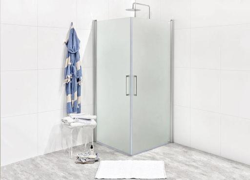 Köp Noro Fix Trend C 88 duschhörn 80x80 cm, m/silvermatta profiler och frostat glas