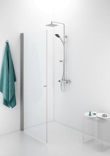 Köp IDO Showerama 10-01 duschdörr, rak, 80 cm, med borstade aluminiumsprofiler och klarglas