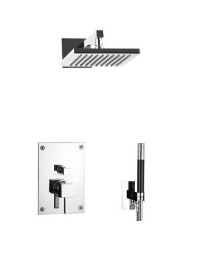 Köp Tapwell Box Square Duschblandare m/Takdusch och handduschset u/Termostat, Krom