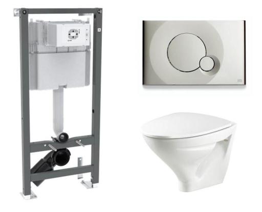 Köp Ifö vägghängt paket med Ifö Sign Wc-skål, sits, cistern och tryckknapp