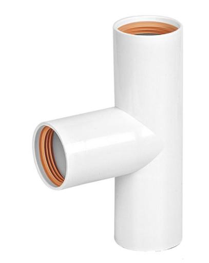 Köp T-rör 32 mm x 90° med gummitätning - vit