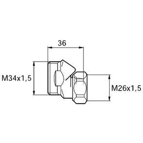 Köp MORA Mellankoppling med skruvföravst.  M34X1,5-M26X1,5