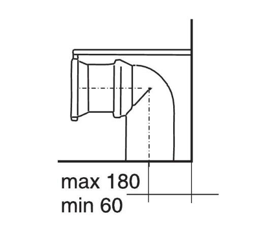 Köp IDO 90° avloppskrök, rak avloppsdel. 110/125 mm samt fäste till bakvägg.