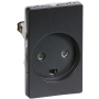 LK Fuga Stikkontakt med jord, 1½ modul, Koksgrå