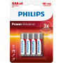 Philips Power Alkaline AAA batterier, 4 stk.