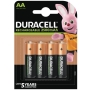 Duracell AA oppladbare batterier, 4 stk.